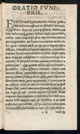 Oratio Funebris.