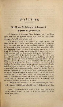 Lehrbuch der Geometrie zum Gebrauche an höheren Lehranstalten, Dritter Theil. Ebene und sphärische Trigonometrie