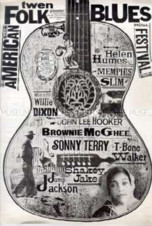 Programm zum American Folk Blues Festival mit Memphis Slim, John Lee Hooker u.a.