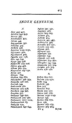 Index generum