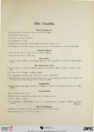 Alte Graphik (Nr. 1-341)