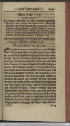 Vom Jahr 1743