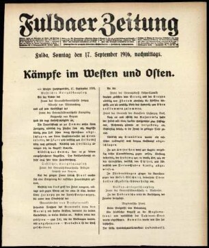 Ausgabe vom Sonntag, den 17. September 1916.