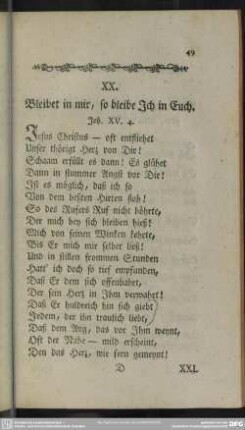 XX. Bleibet in mir, so bleibe Ich in Euch. Joh. XV. 4