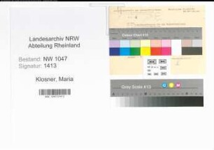 Entnazifizierung Maria Klosner , geb. 25.10.1900 ()