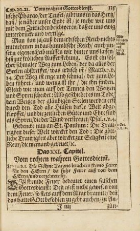 Cap. XXI. Vom rechten wahren Gottesdienst