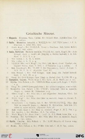 Griechische Münzen (Nr. 1-442)