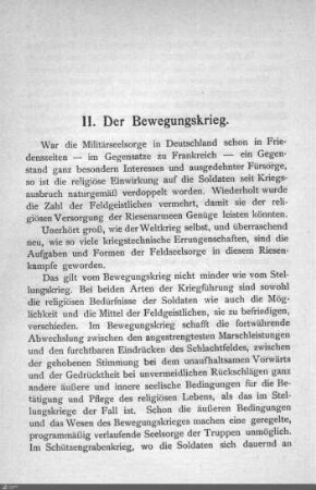 II. Der Bewegungskrieg