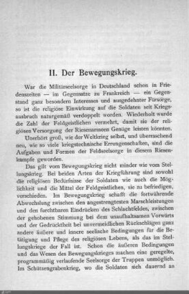 II. Der Bewegungskrieg