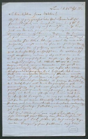 Hyacinth Holland (1827-1918) Nachlass: Briefe und Karten von Ferdinand Petzl an Hyacinth Holland - BSB Hollandiana A.1. Petzl, Ferdinand