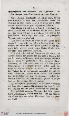 Einzelheiten des Aeußeren, des Thurmes, des Langhauses und des Chores