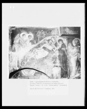 Christus als Emmanuel mit Maria und zwei Engeln