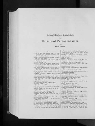 Alphabetisches Verzeichnis der Orts- und Personennamen