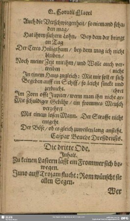 Die dritte Ode