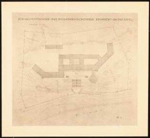 Jugenderholungsheim Schinkelwettbewerb 1943: Lageplan 1:500