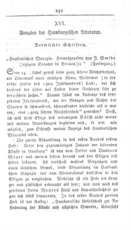 Annalen der Hamburgischen Litteratur.