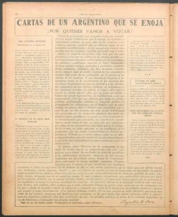 Cartas de un argentino que se enoja : ¿Por quiénes vamos a votar?