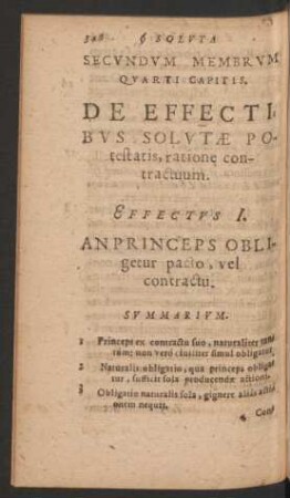Secundum Membrum Quarti Capitis. De Effectibus Solutae potestatis, ratione contractuum.