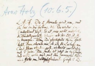 Brief an Arno Holz