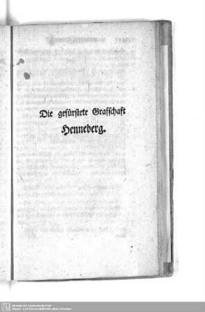 Die gefürstete Grafschaft Henneberg