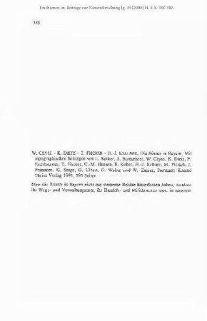 Rezension von: W. Czysz / K. Dietz / T. Fischer / H.-J. Kellner: Die Römer in Bayern
