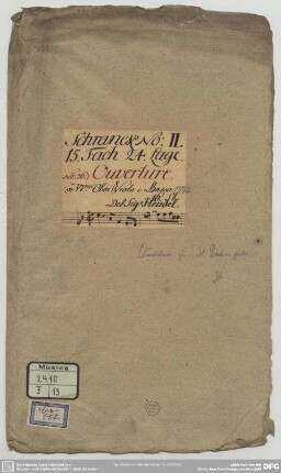Il pastor fido. Excerpts. Arr - Mus.2410-F-13 : strings, bc, woodwinds, theorbo - d; HWV 8a