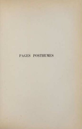 Pages posthumes