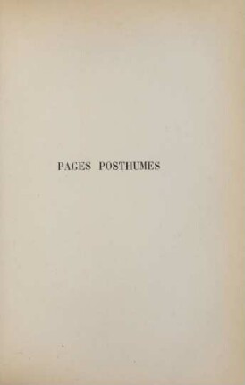Pages posthumes
