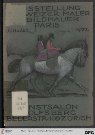 Ausstellung Schweizer Maler und Bildhauer Paris : Juli-August 1927