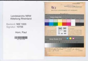 Entnazifizierung Paul Horn, geb. 27.05.1897 (Angest.)