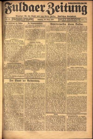 Erste Ausgabe vom Sonntag, den 20. März 1927.