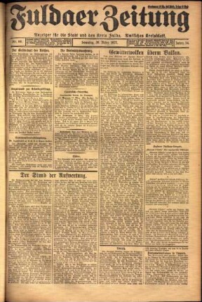 Erste Ausgabe vom Sonntag, den 20. März 1927.