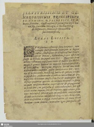 Illustrissimis et generosissimis principibus