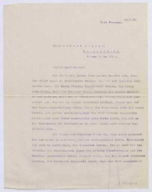 Schreiben an Robert Breuer (Brief)