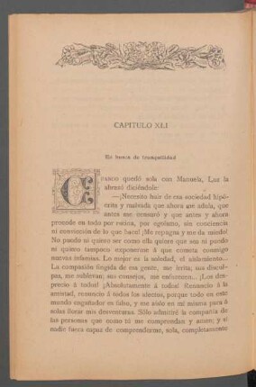 Capítulo XLI - En busca de tranquilidad