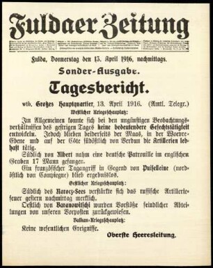 Ausgabe vom Donnerstag, den 13. April 1916.