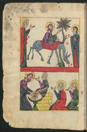 Illustration: Christi Einzug in Jerusalem und die Fusswaschung