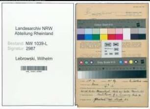 Entnazifizierung Wilhelm Lebrowski , geb. 21.11.1896 (Chemiearbeiter)