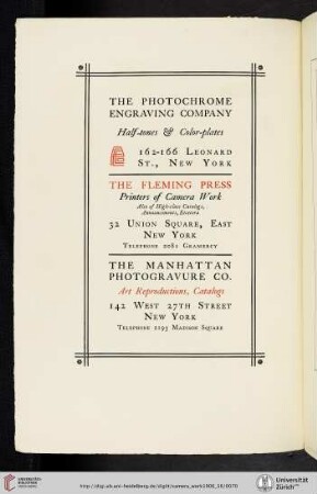 The Fleming Press [Printers of Camera Work]