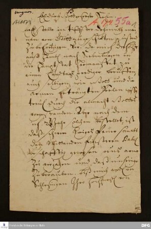 Brief von Daniel Berlinius an [Unbekannt].