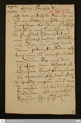 Brief von Daniel Berlinius an [Unbekannt].