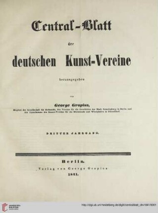 3: Centralblatt der deutschen Kunstvereine