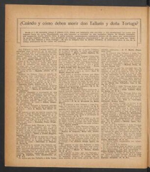 ¿Cuándo y cómo deben morir don Tallarín y doña Tortuga?