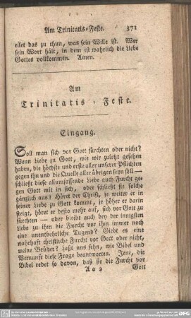 Am Trinitatis-Feste