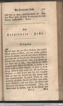 Am Trinitatis-Feste