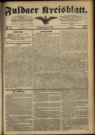 Ausgabe vom Dienstag, den 31. Mai 1910.