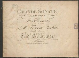 Grande sonate pathétique : pour le pianoforte ; oeuv. 14