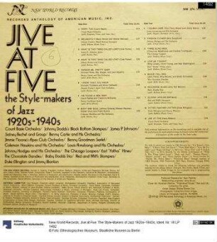 Jive at Five. The Style-Makers of Jazz 1920s-1940s