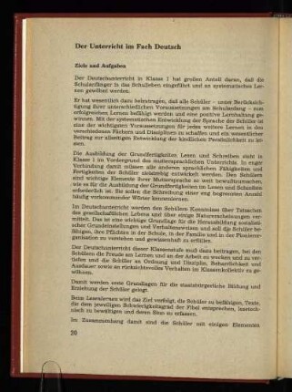 Der Unterricht im Fach Deutsch
