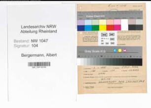 Entnazifizierung Albert Bergermann , geb. 03.01.1885 (Angestellter)